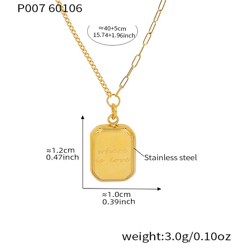 "Where Is Love" Tag Pendant Necklace