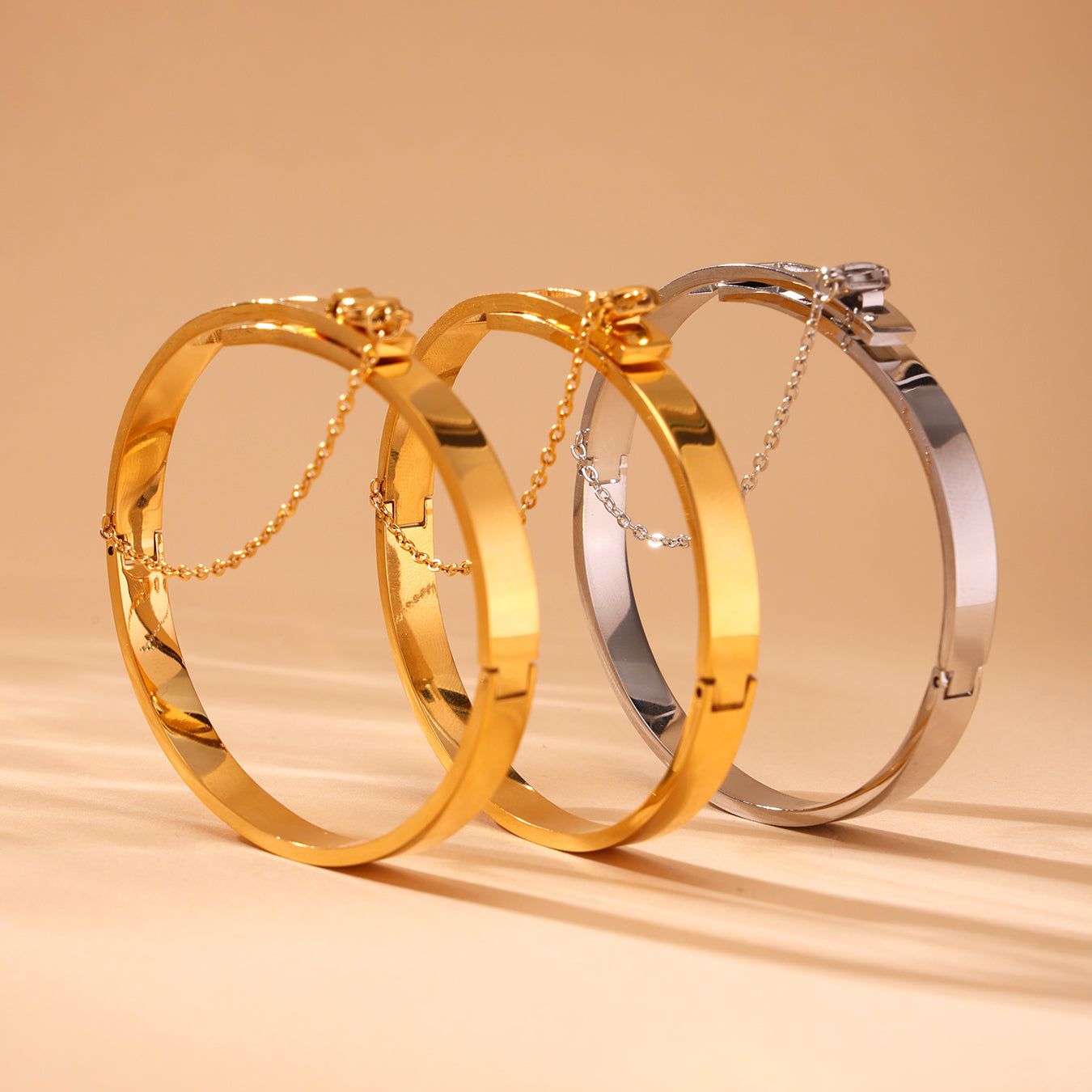 316L Stainless Steel Chain Tassel Bracelet with PVD Gold