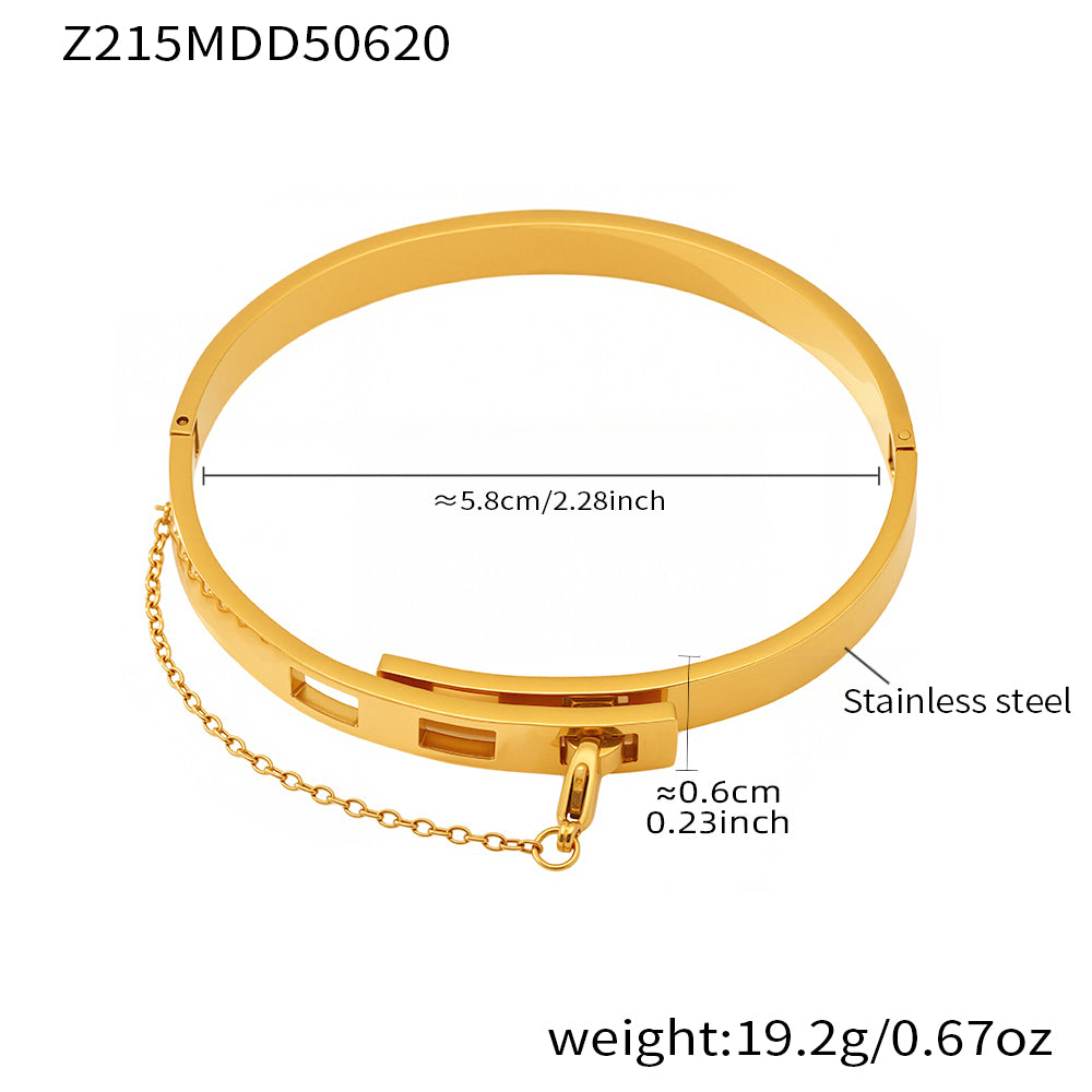 316L Stainless Steel Chain Tassel Bracelet with PVD Gold