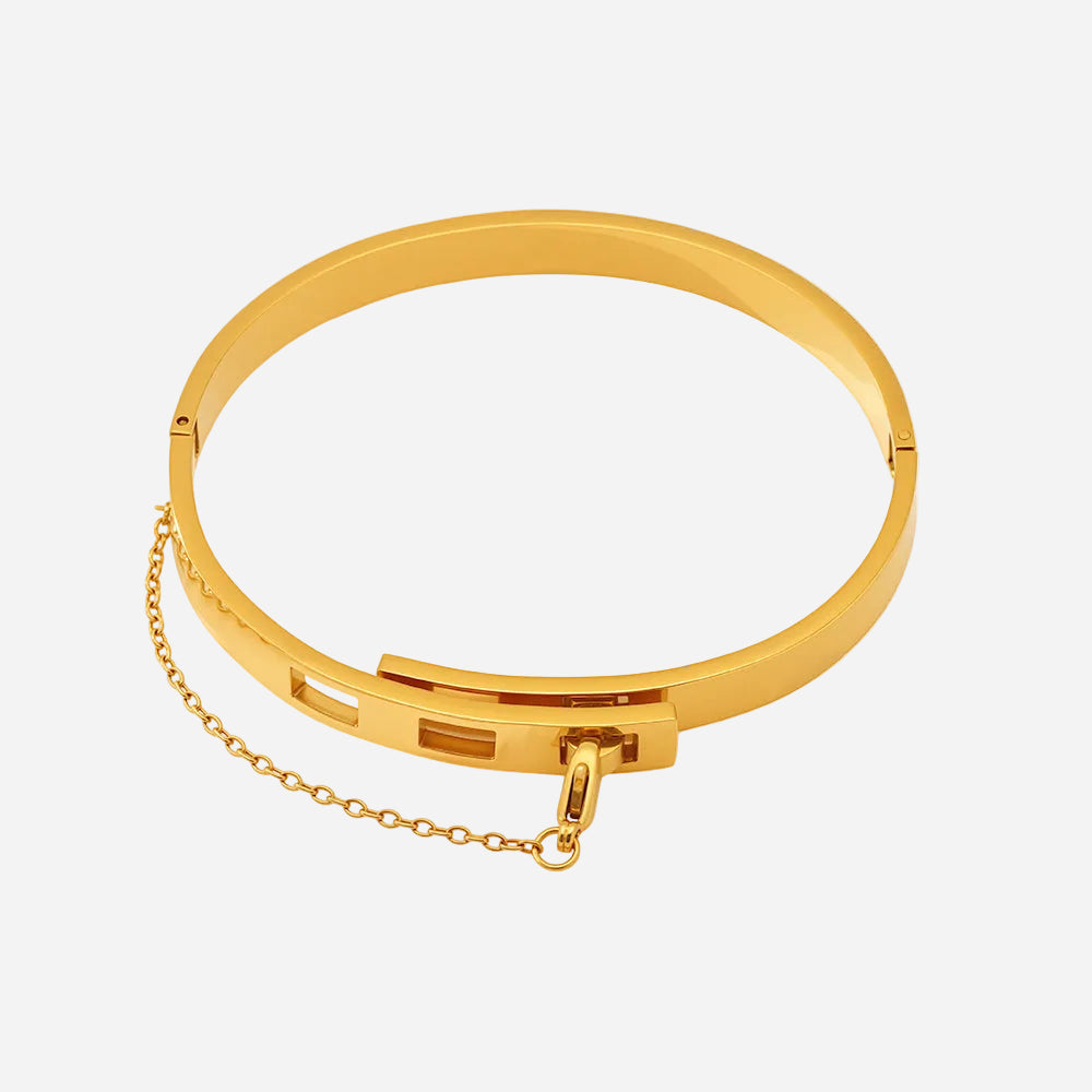 316L Stainless Steel Chain Tassel Bracelet with PVD Gold