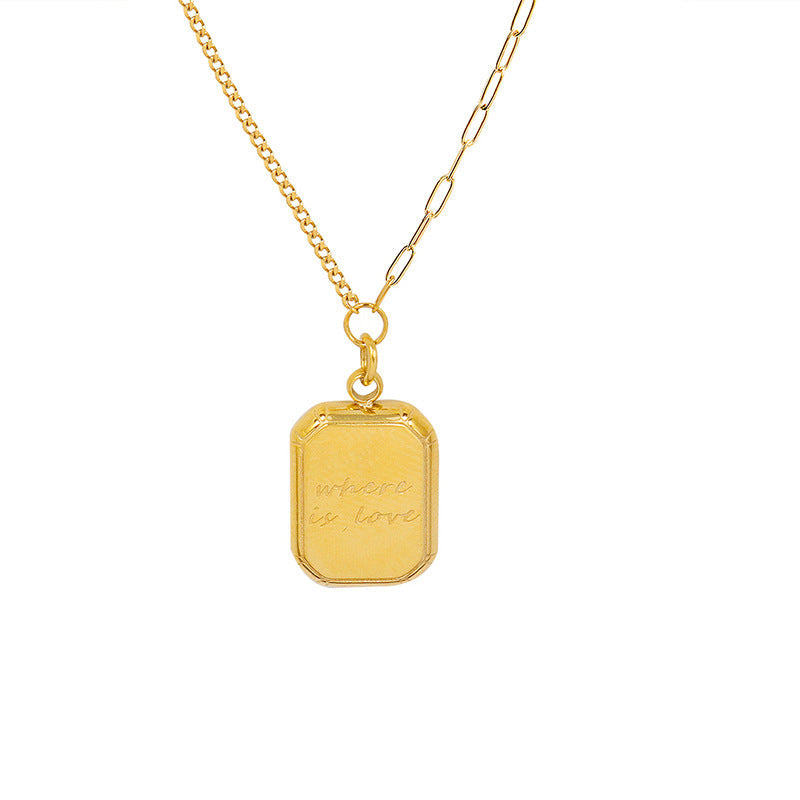 "Where Is Love" Tag Pendant Necklace