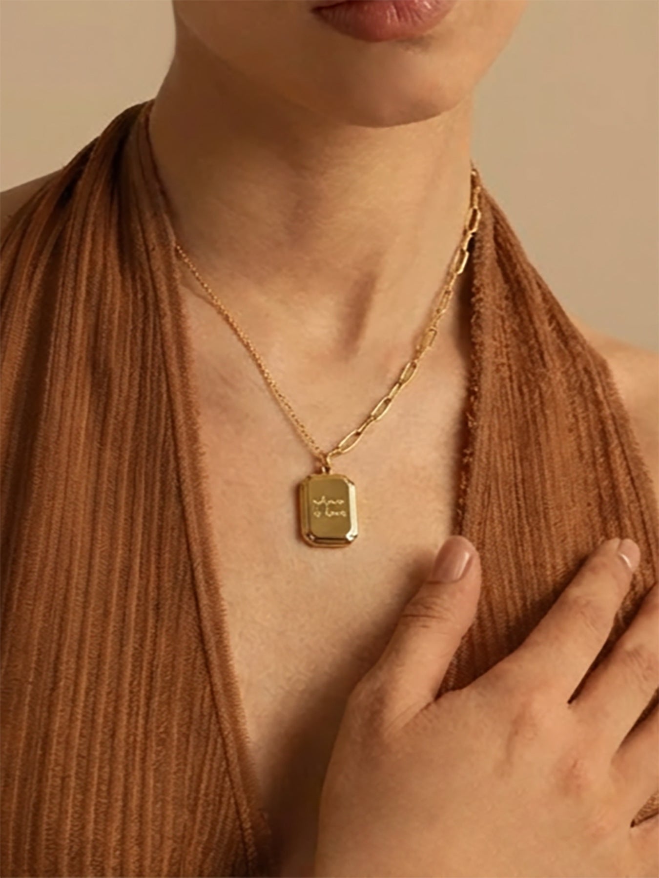 "Where Is Love" Tag Pendant Necklace