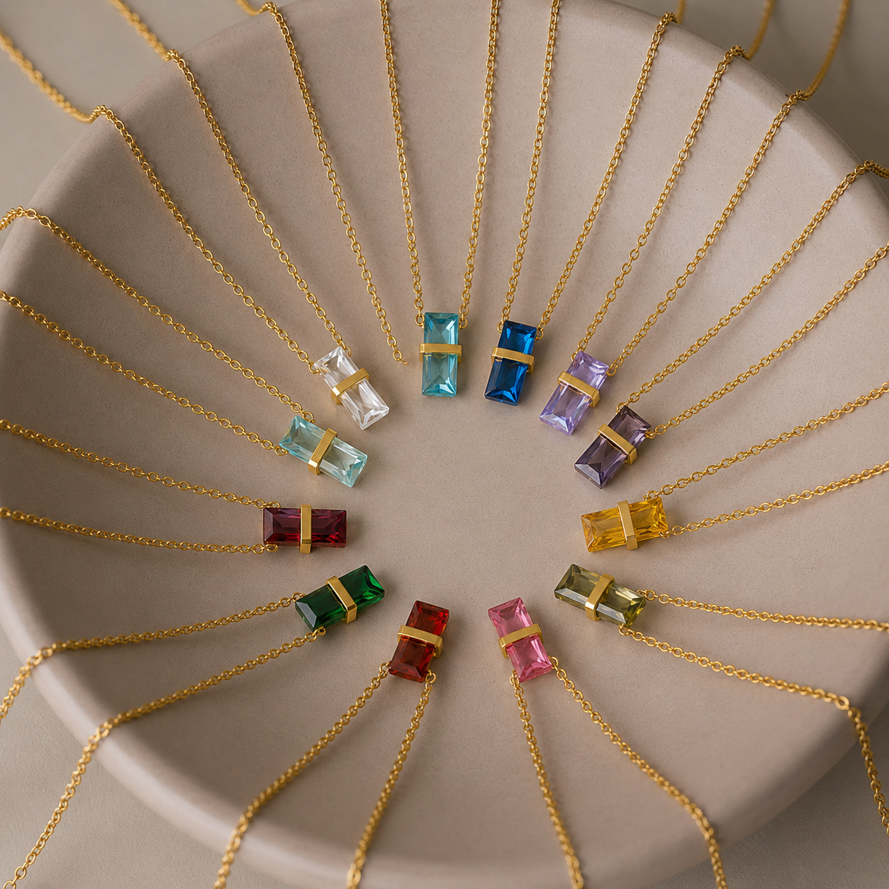 Birthstone Crystal Pendant Necklace