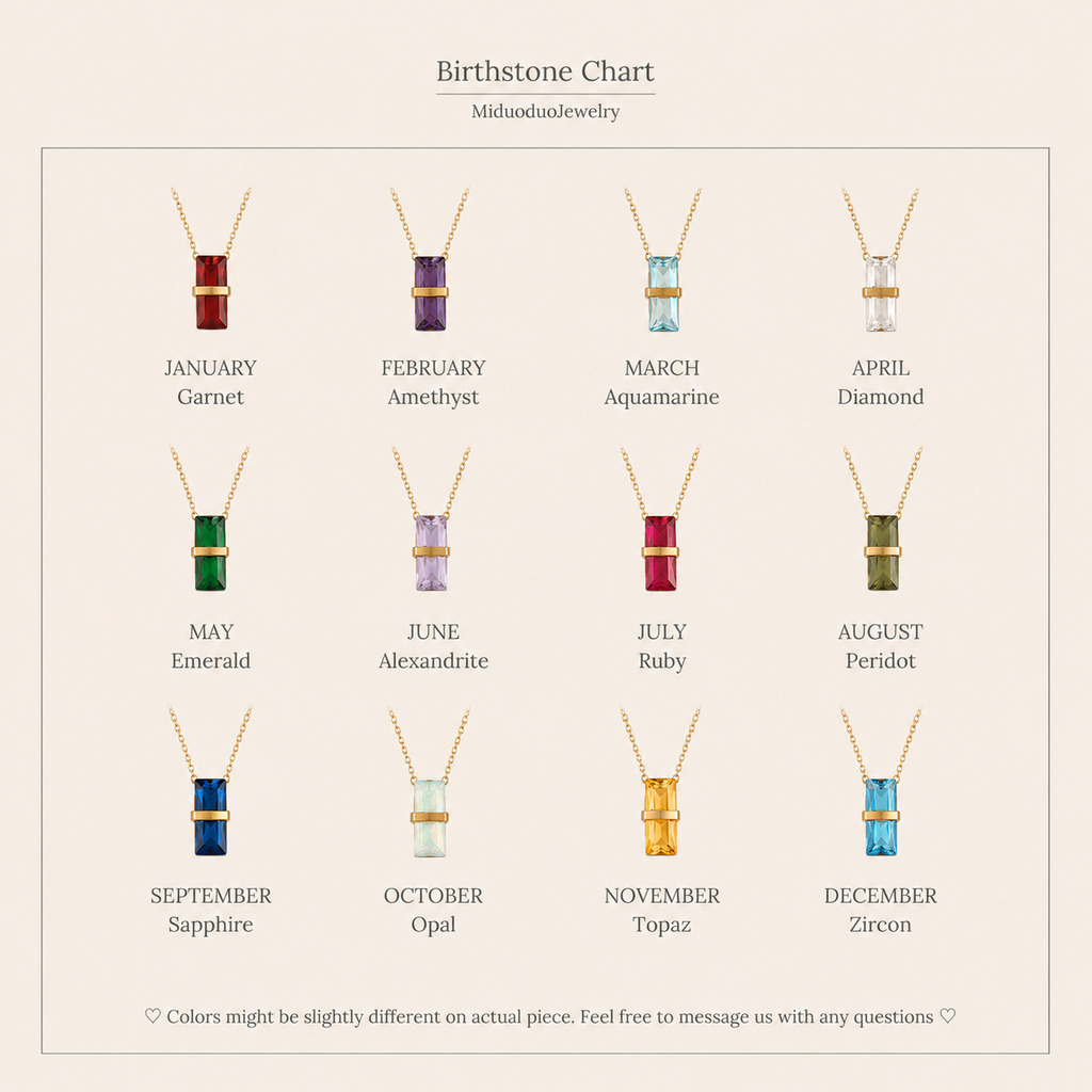 Birthstone Crystal Pendant Necklace