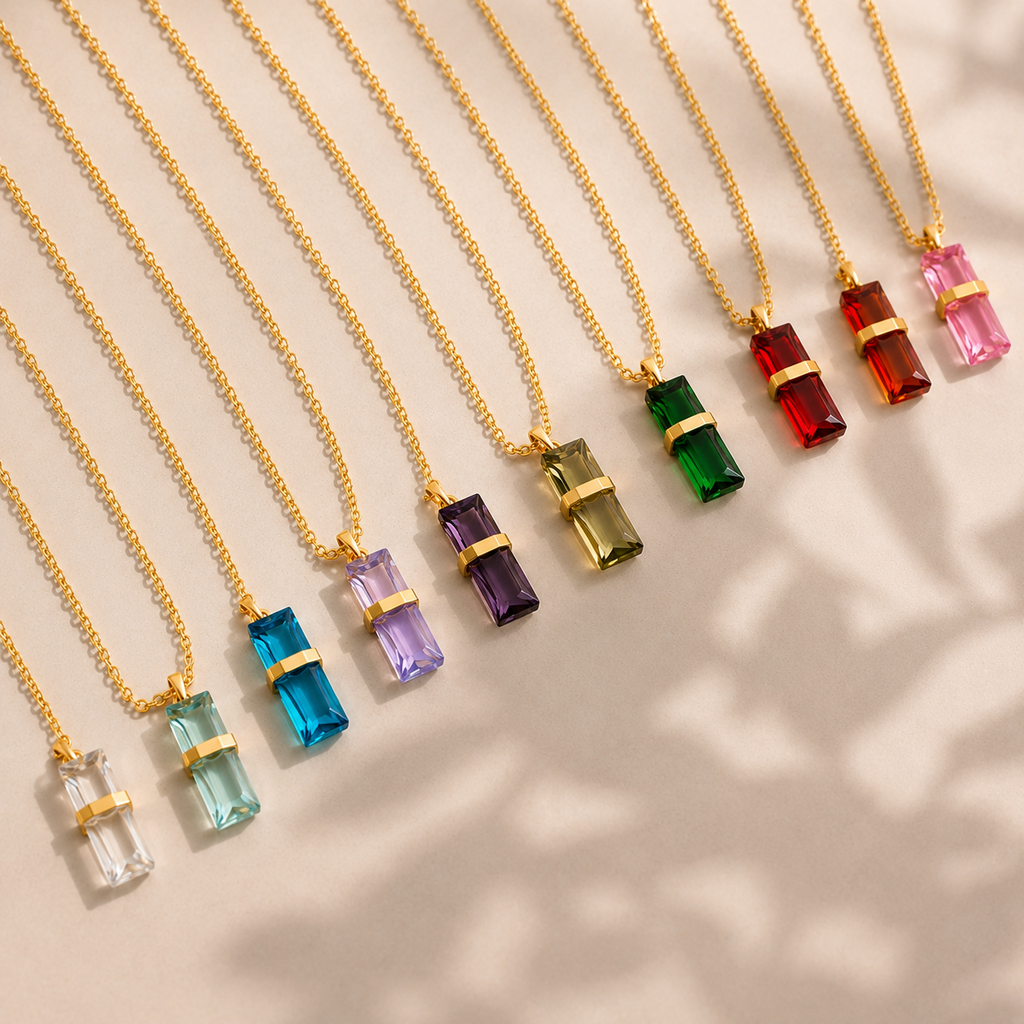Birthstone Crystal Pendant Necklace