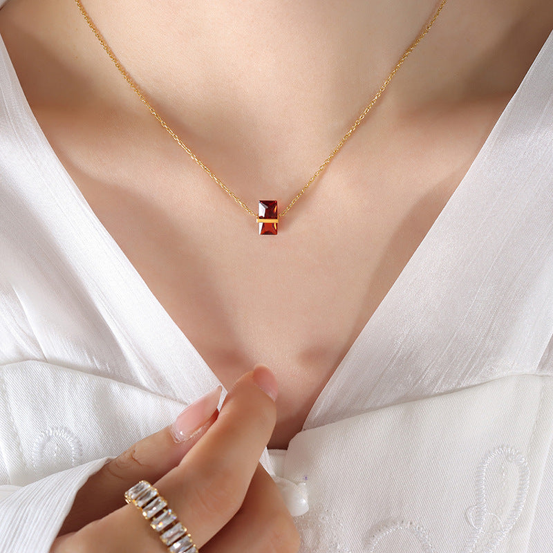 Birthstone Crystal Pendant Necklace