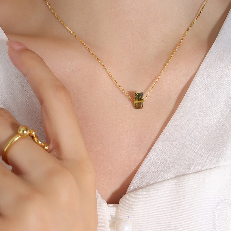 Birthstone Crystal Pendant Necklace