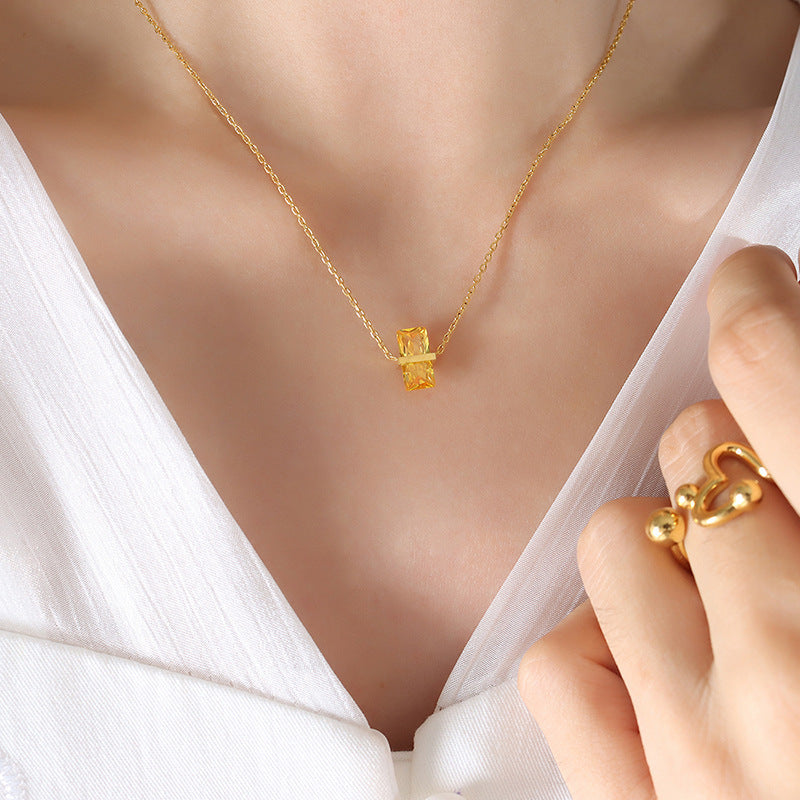 Birthstone Crystal Pendant Necklace