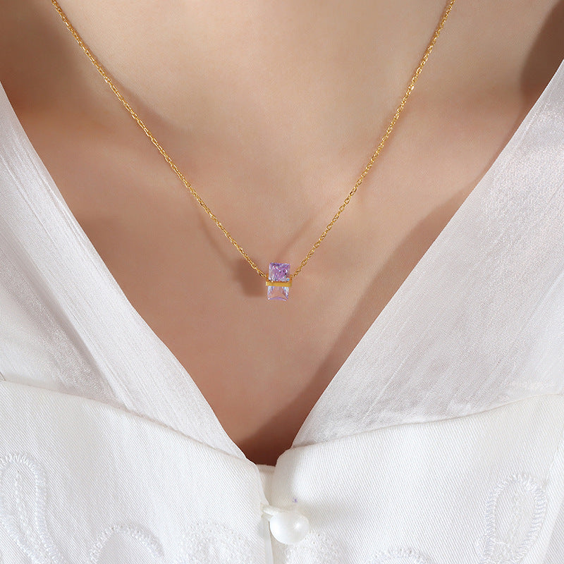 Birthstone Crystal Pendant Necklace