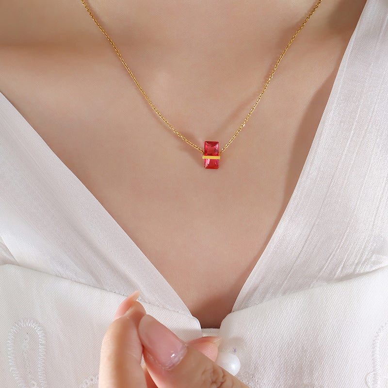 Birthstone Crystal Pendant Necklace
