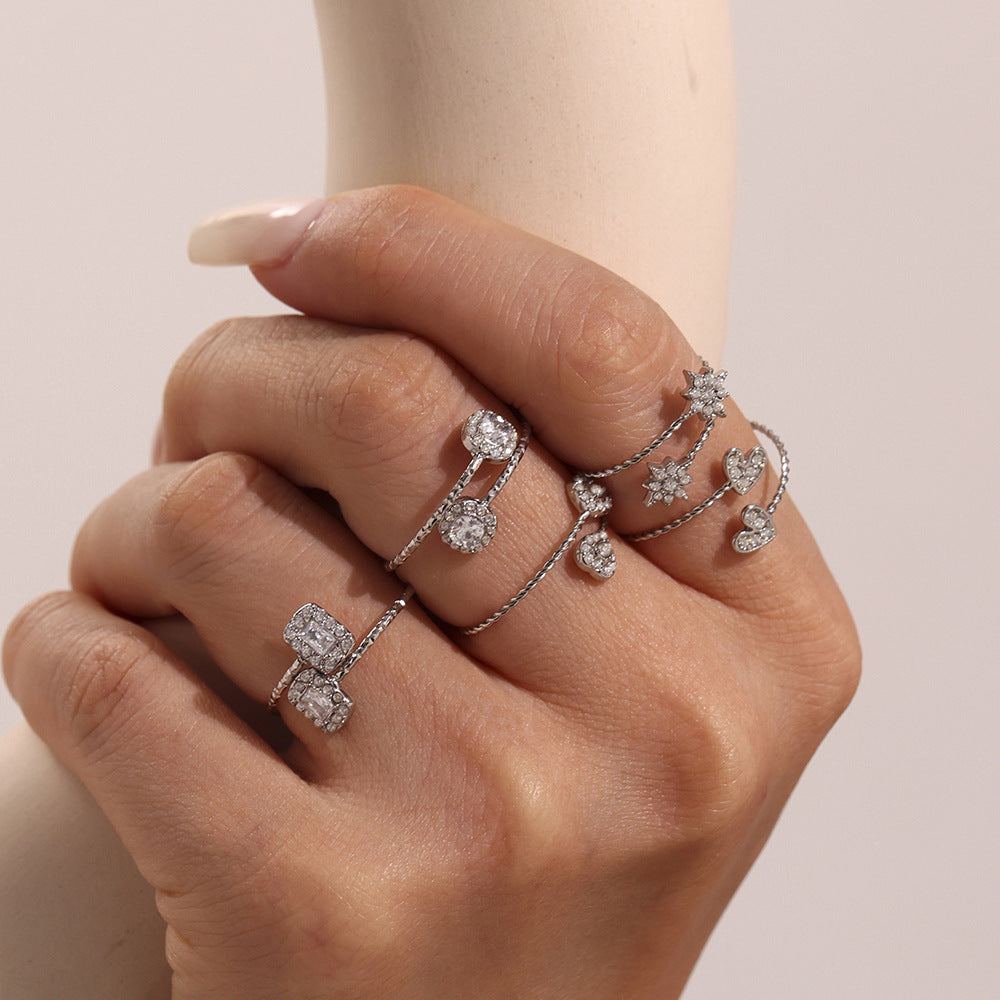 5A Zircon Adjustable Ring Collection