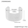 316L Stainless Steel 18K Gold Plated Bold Floral Pattern Adjustable Open Cuff Bracelet