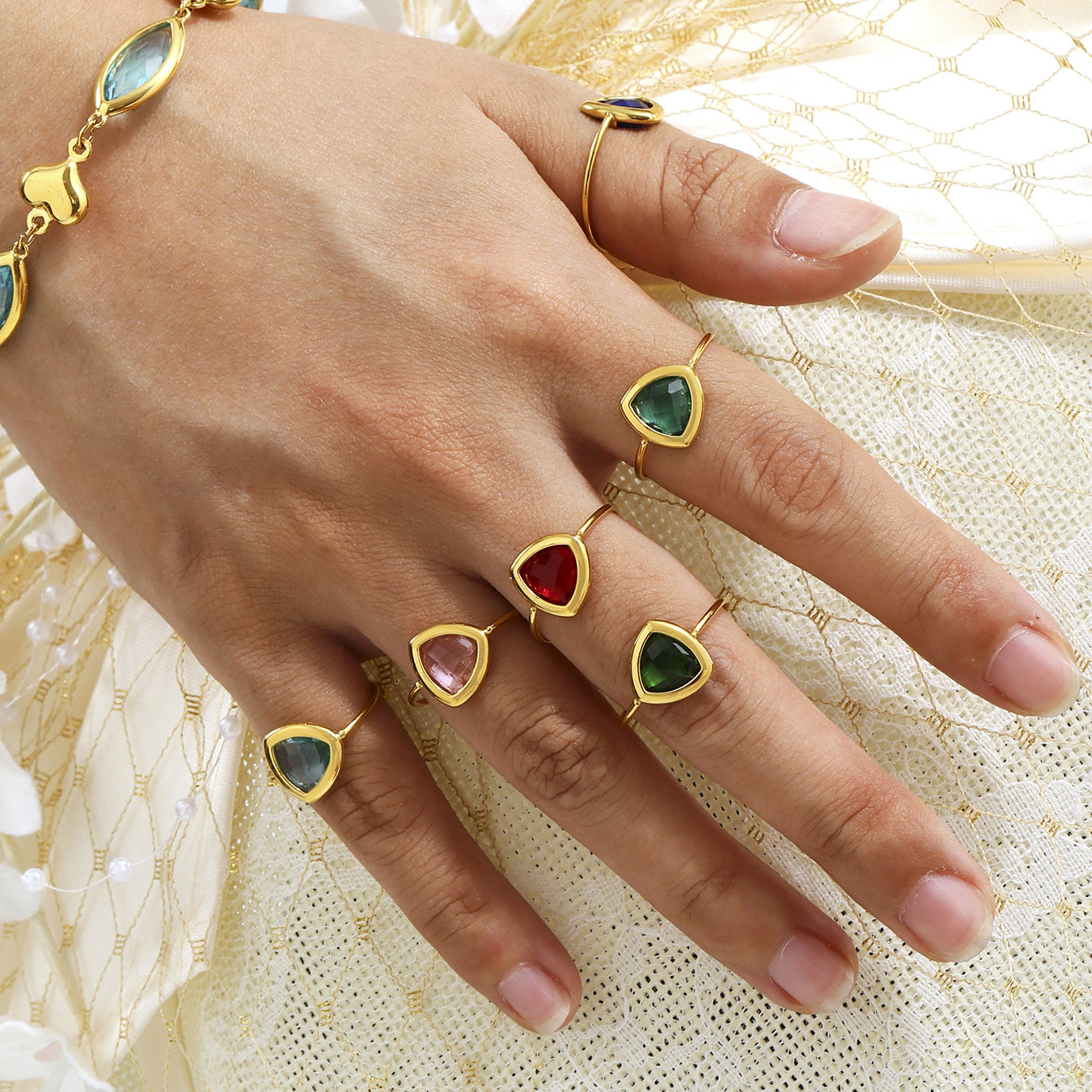 Czech Glass Bead Adjustable Ring