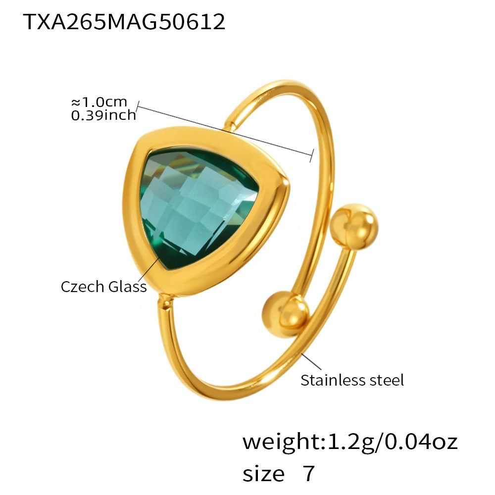 Czech Glass Bead Adjustable Ring