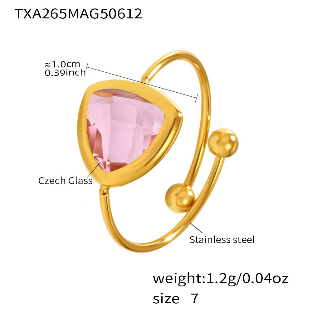 Czech Glass Bead Adjustable Ring