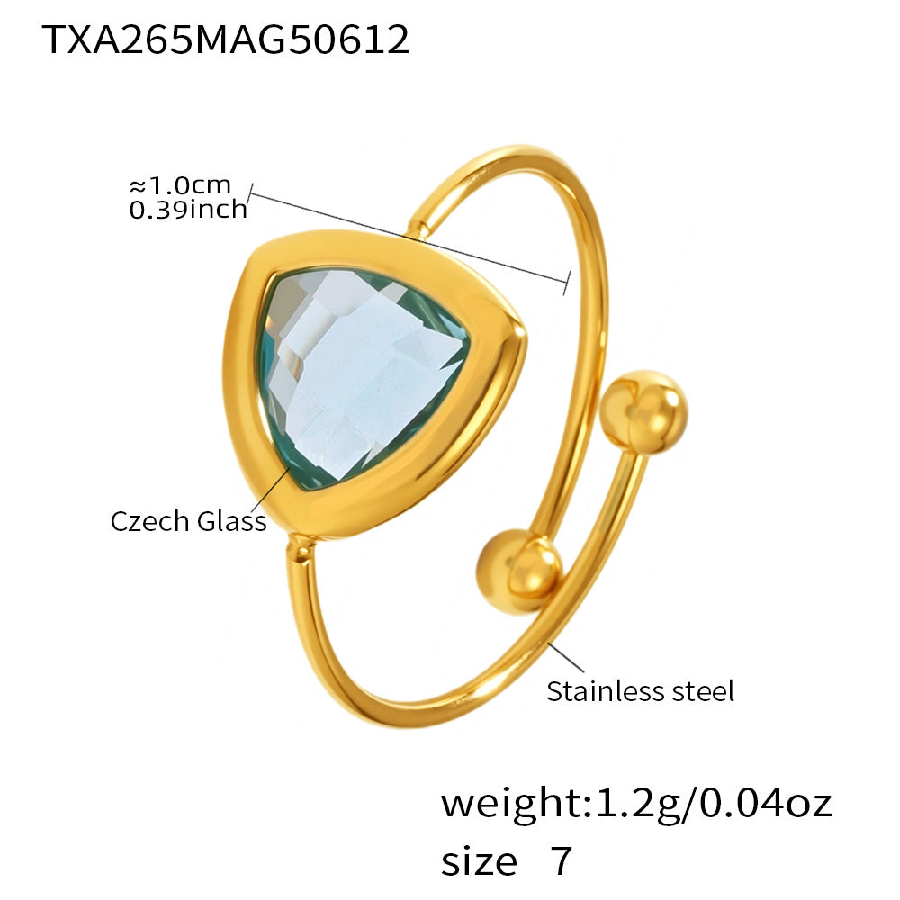Czech Glass Bead Adjustable Ring