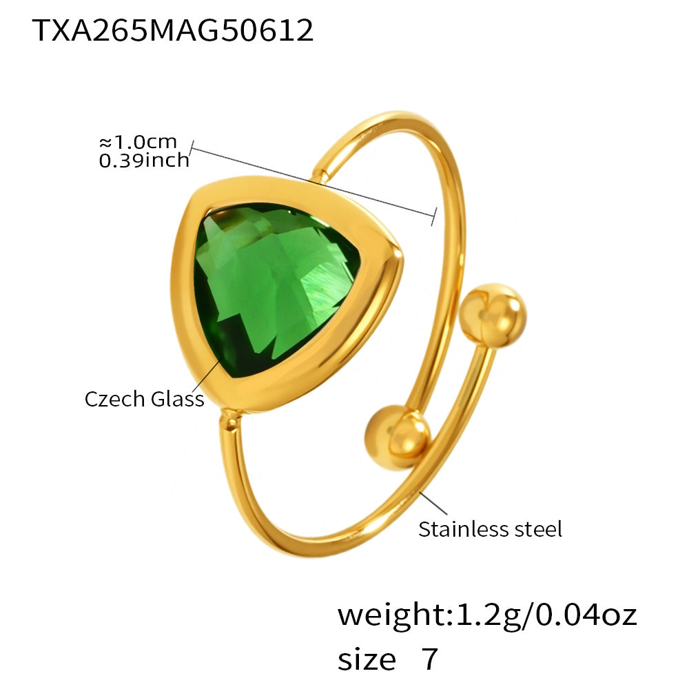 Czech Glass Bead Adjustable Ring
