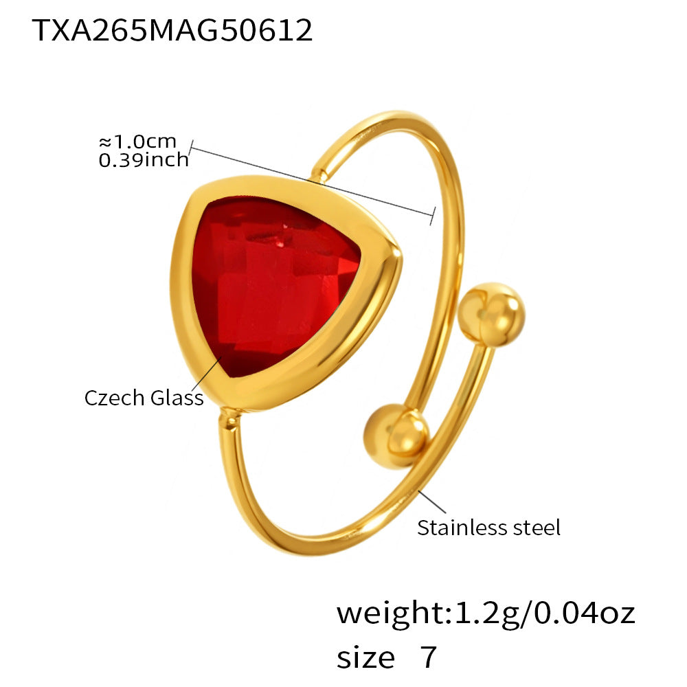 Czech Glass Bead Adjustable Ring