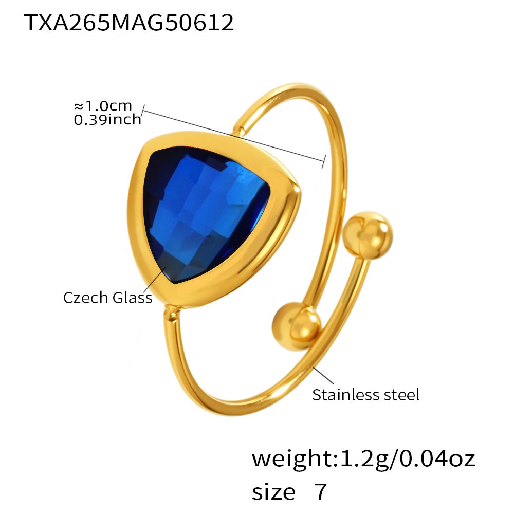 Czech Glass Bead Adjustable Ring