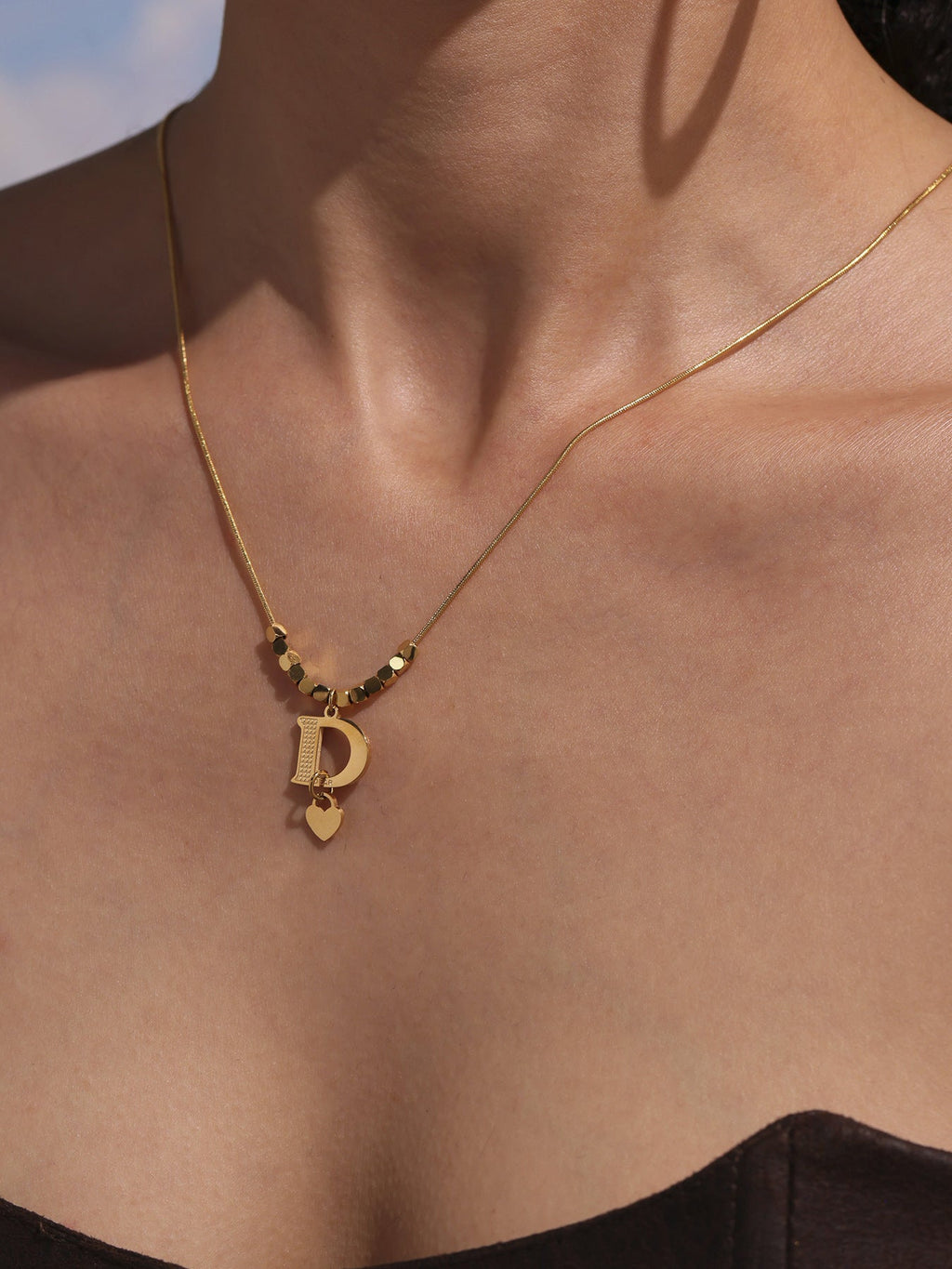 D Letter Gold Necklace