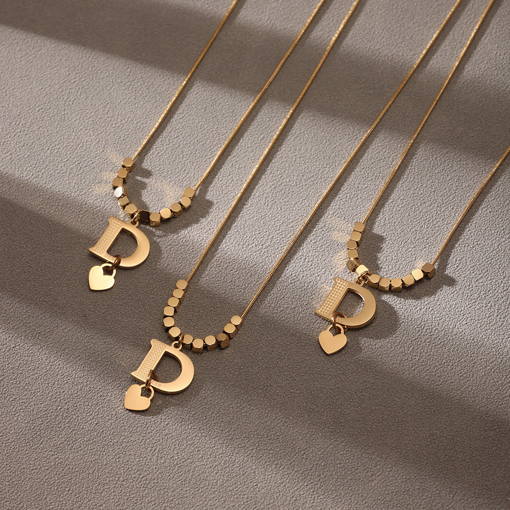 D Letter Gold Necklace