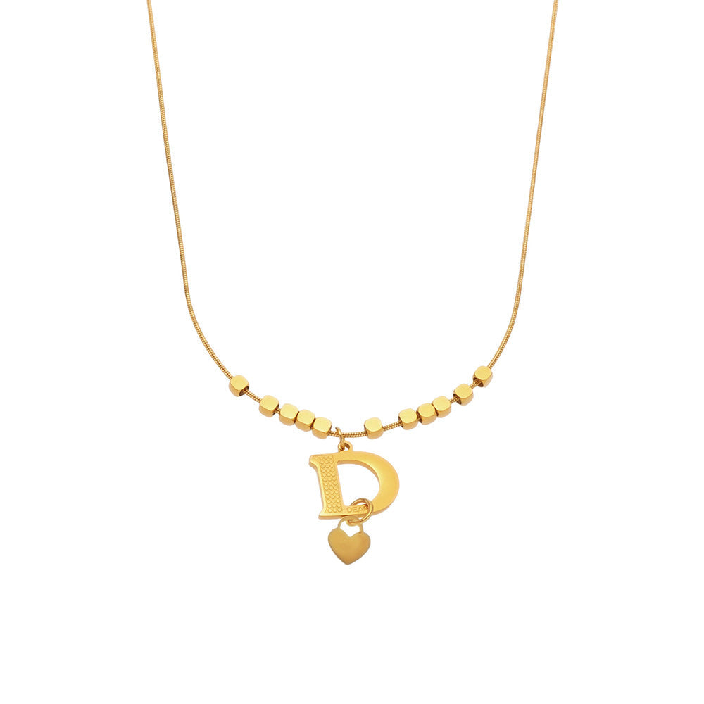 D Letter Gold Necklace