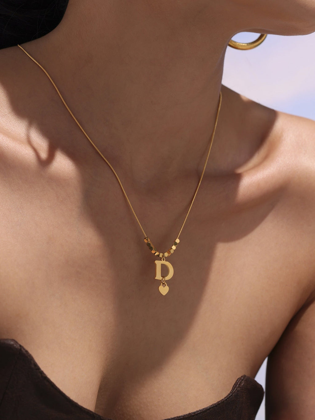 D Letter Gold Necklace