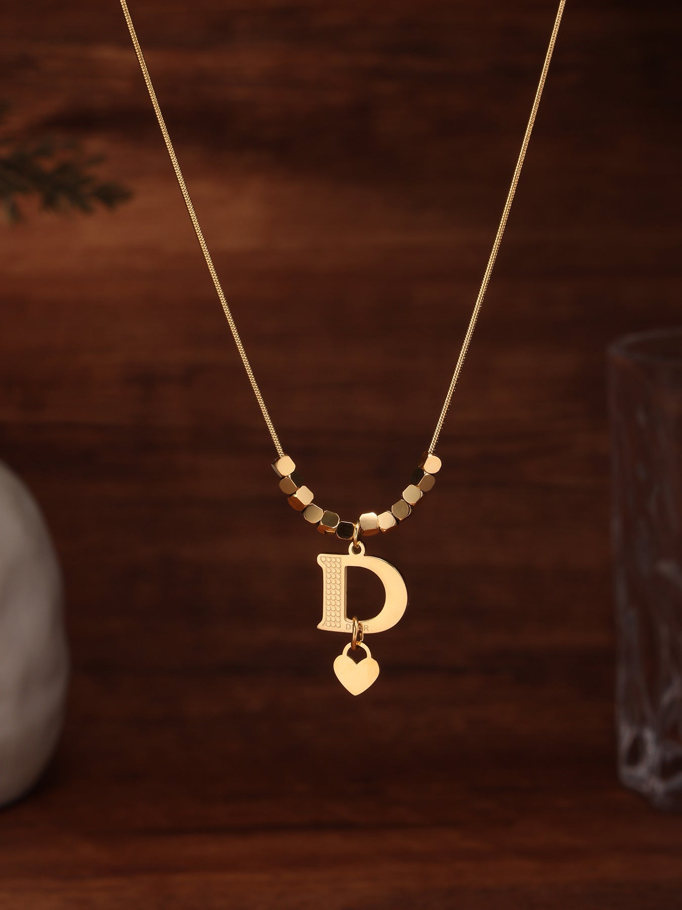 D Letter Gold Necklace