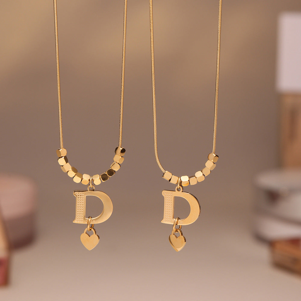 D Letter Gold Necklace