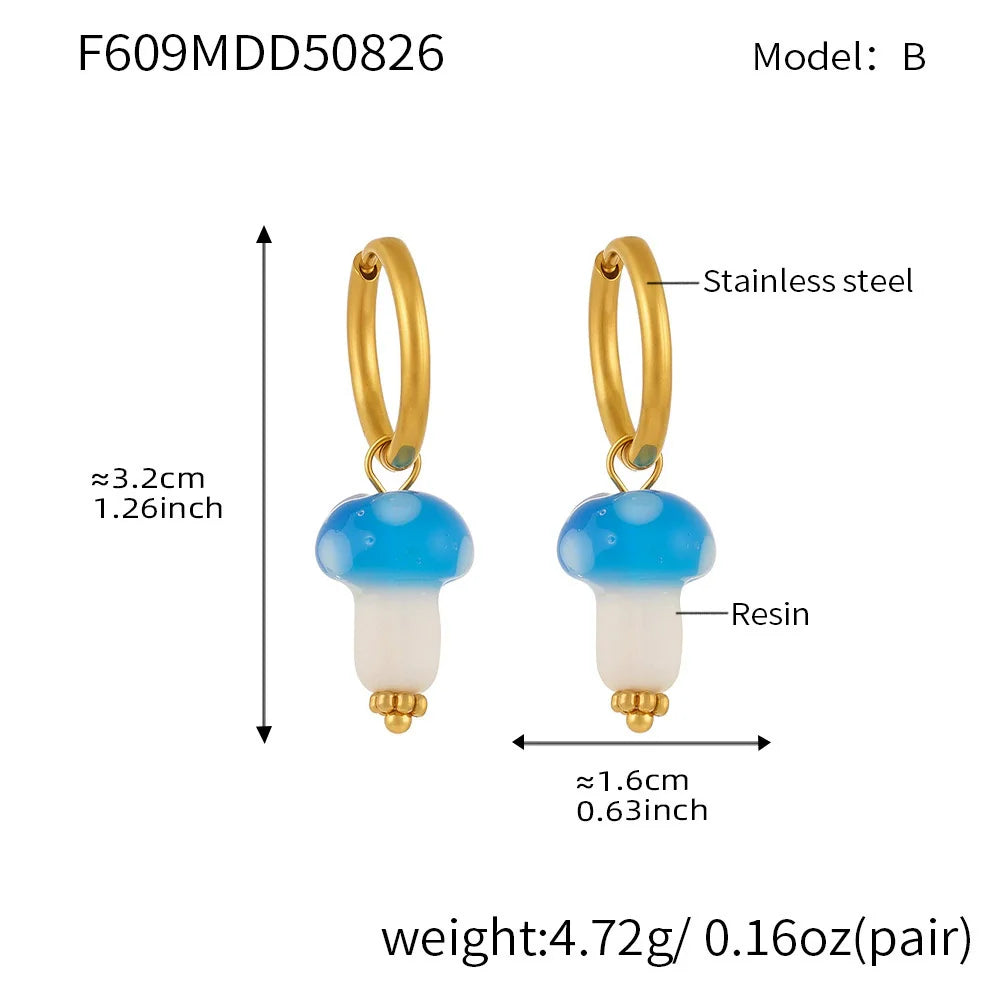 Mushroom Huggie Hoop Earrings