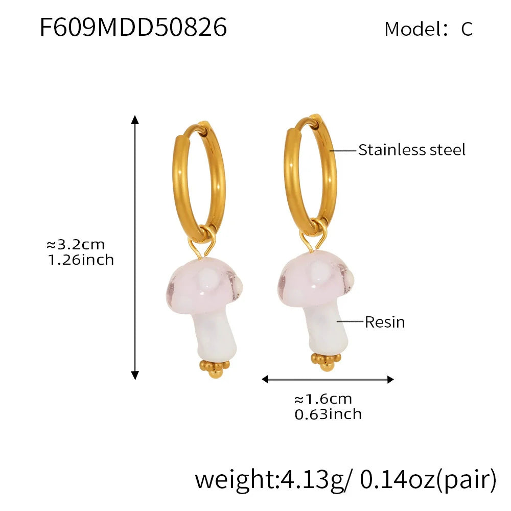 Mushroom Huggie Hoop Earrings