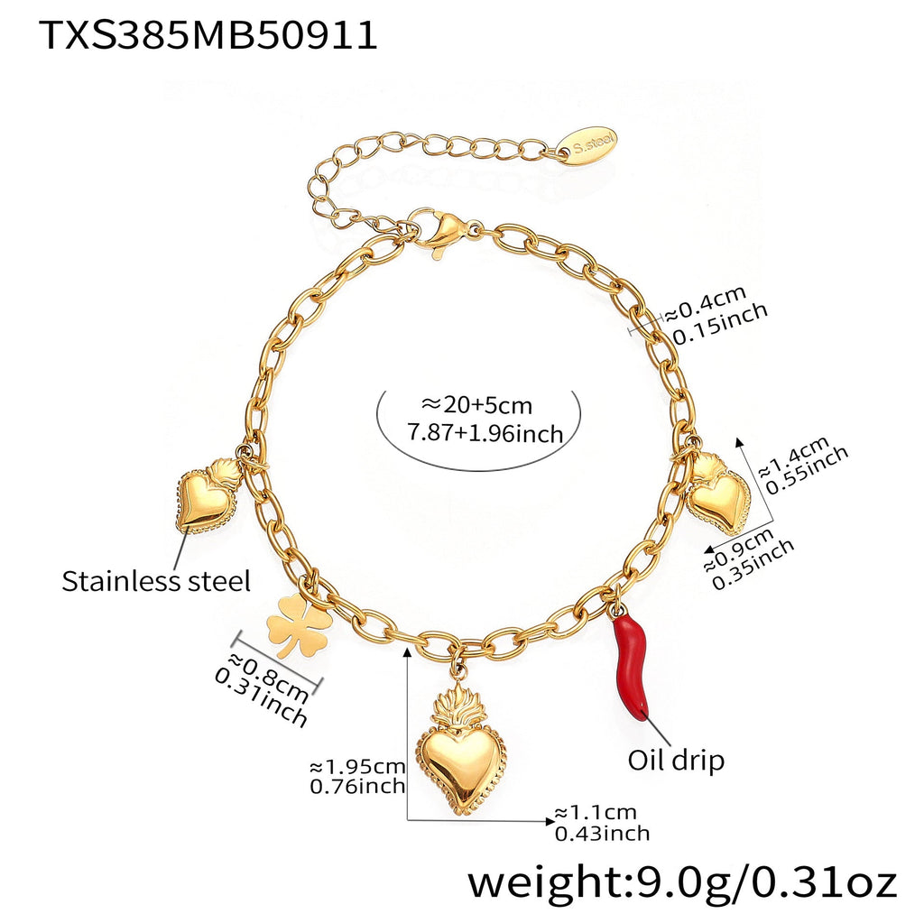 316L Stainless Steel 18K Gold Plated DIY Multi-Element Zircon Anklet