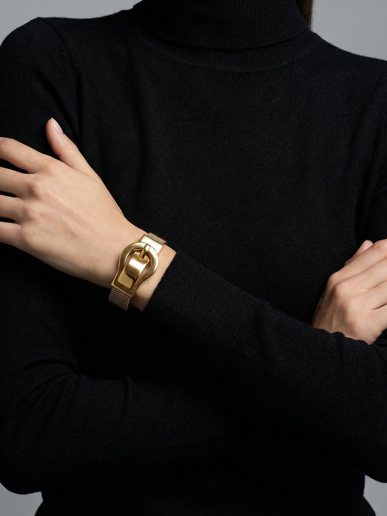 316L Stainless Steel 18K Gold Plated Elegant Magnetic Buckle Bracelet
