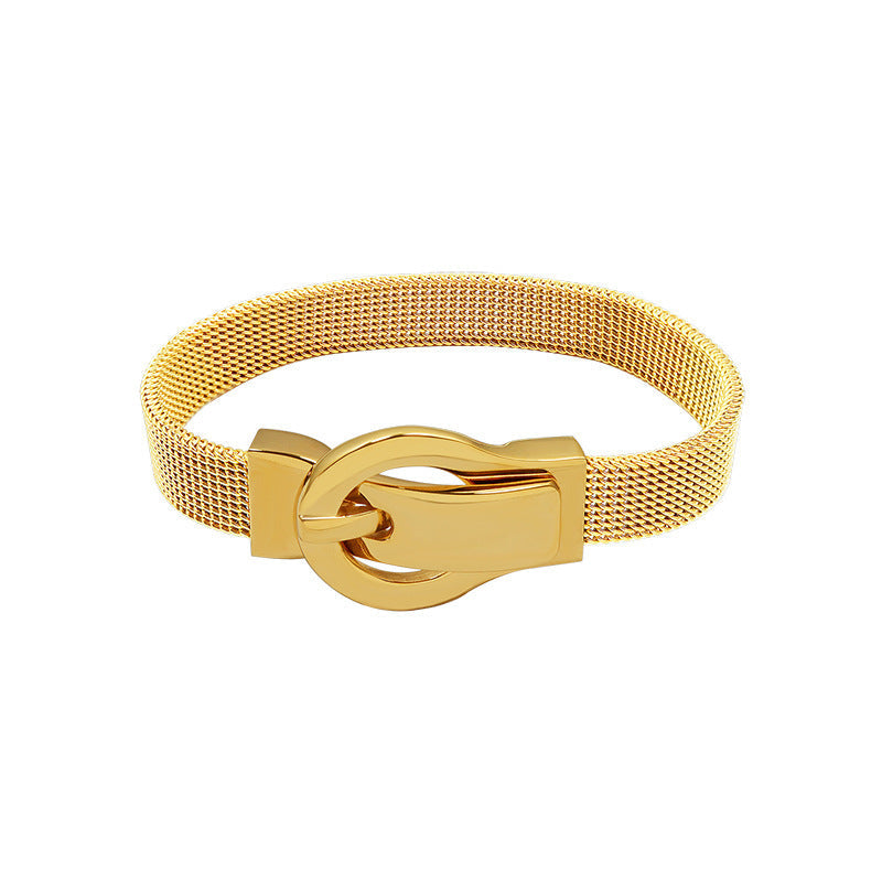 316L Stainless Steel 18K Gold Plated Elegant Magnetic Buckle Bracelet