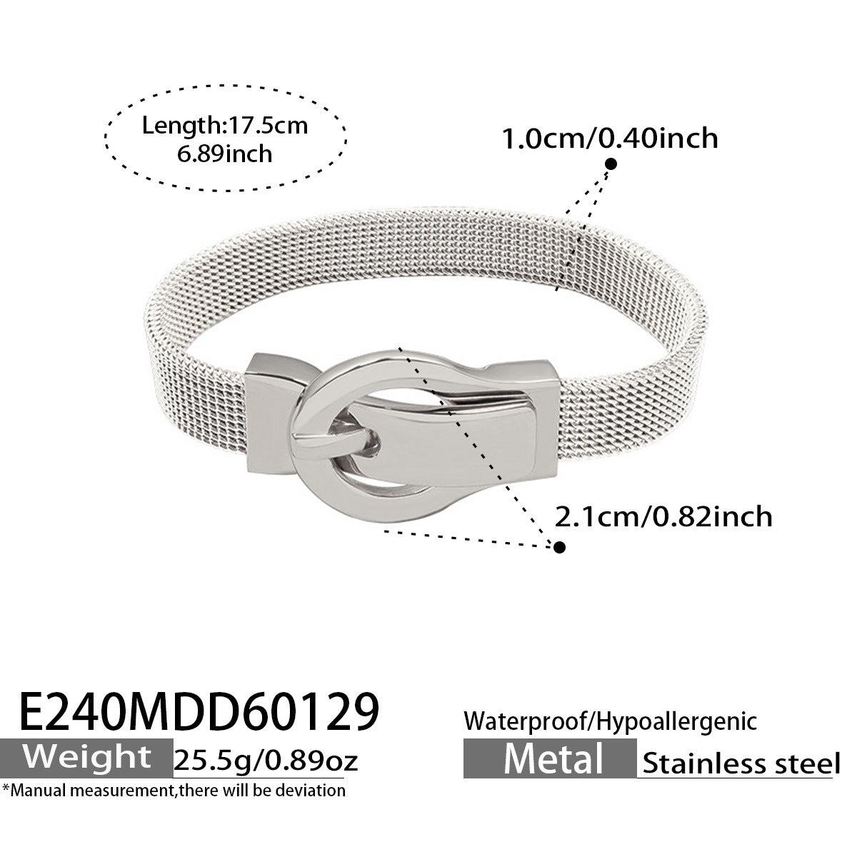 316L Stainless Steel 18K Gold Plated Elegant Magnetic Buckle Bracelet