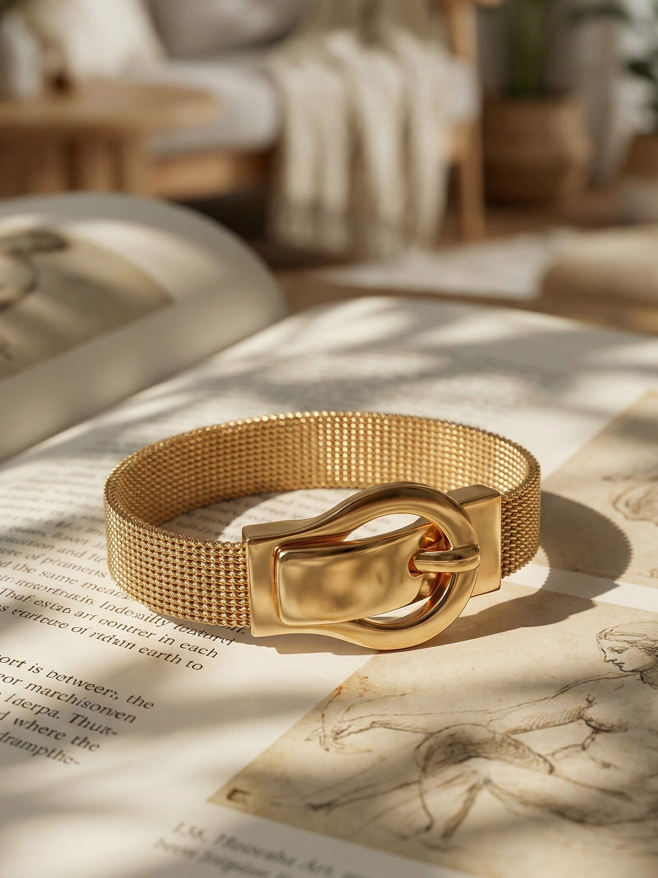 316L Stainless Steel 18K Gold Plated Elegant Magnetic Buckle Bracelet