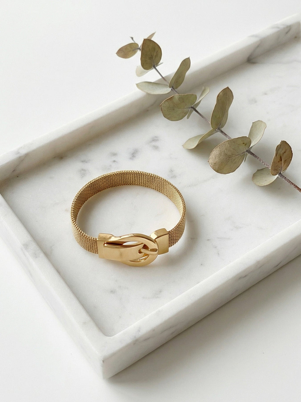 316L Stainless Steel 18K Gold Plated Elegant Magnetic Buckle Bracelet