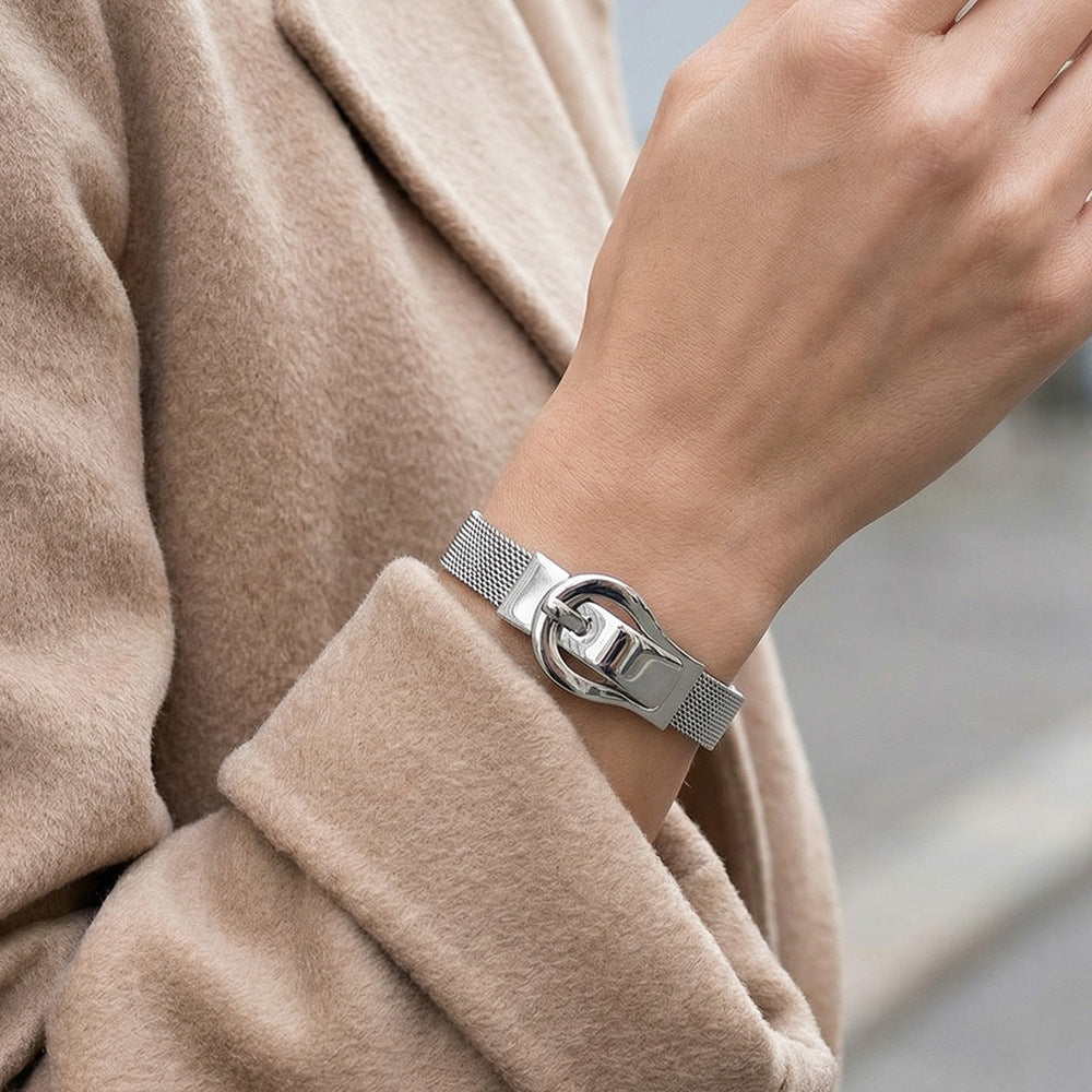 316L Stainless Steel 18K Gold Plated Elegant Magnetic Buckle Bracelet