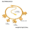 Elephant & Floral Charm Bracelet