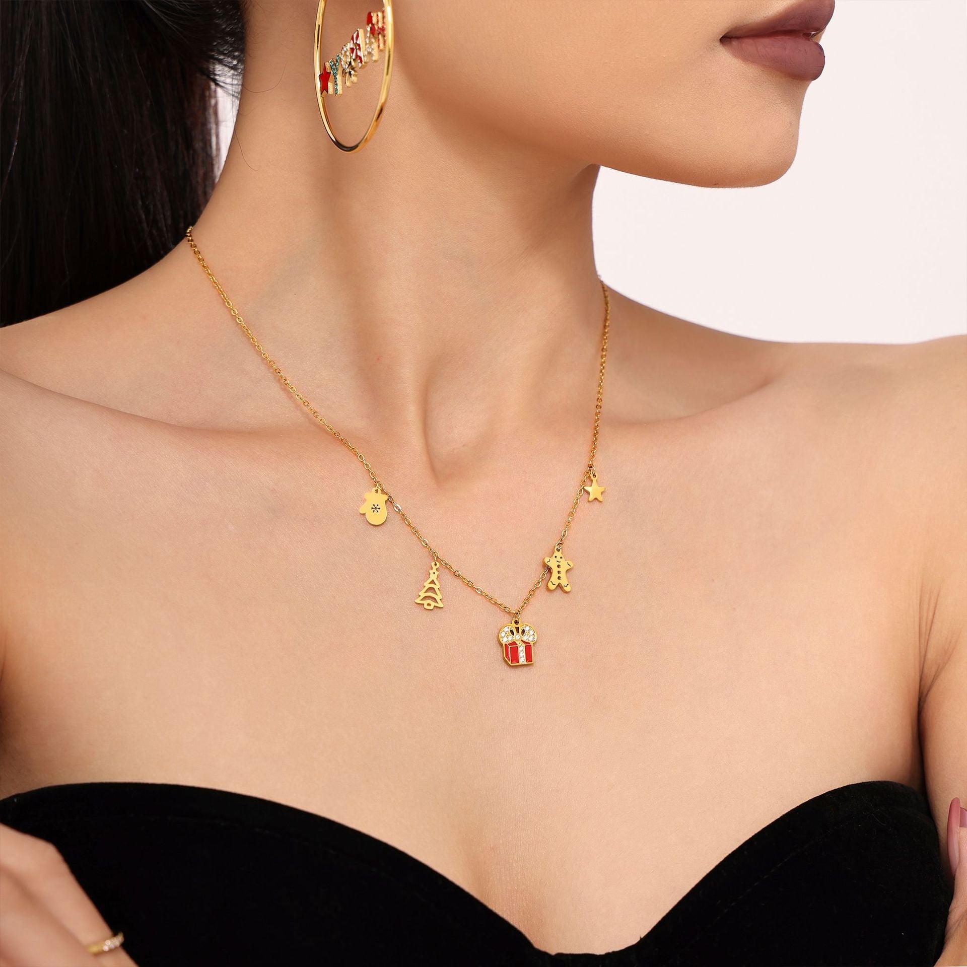 Enamel Geometric Pendant Necklace