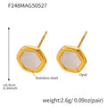 Opal Hexagon Stud Earrings
