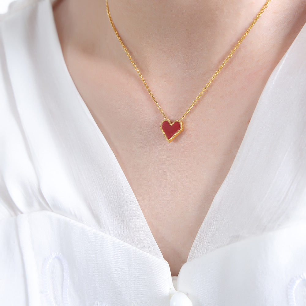 French Heart Necklace & Earrings Set
