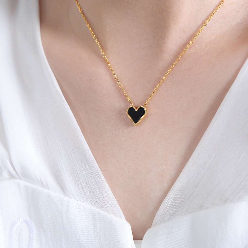 French Heart Necklace & Earrings Set