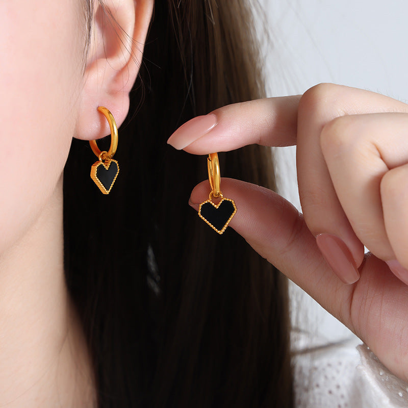 French Heart Necklace & Earrings Set