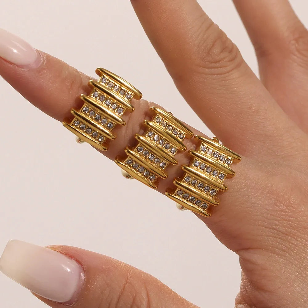 Micro-Pavé Zircon Open Square Ring