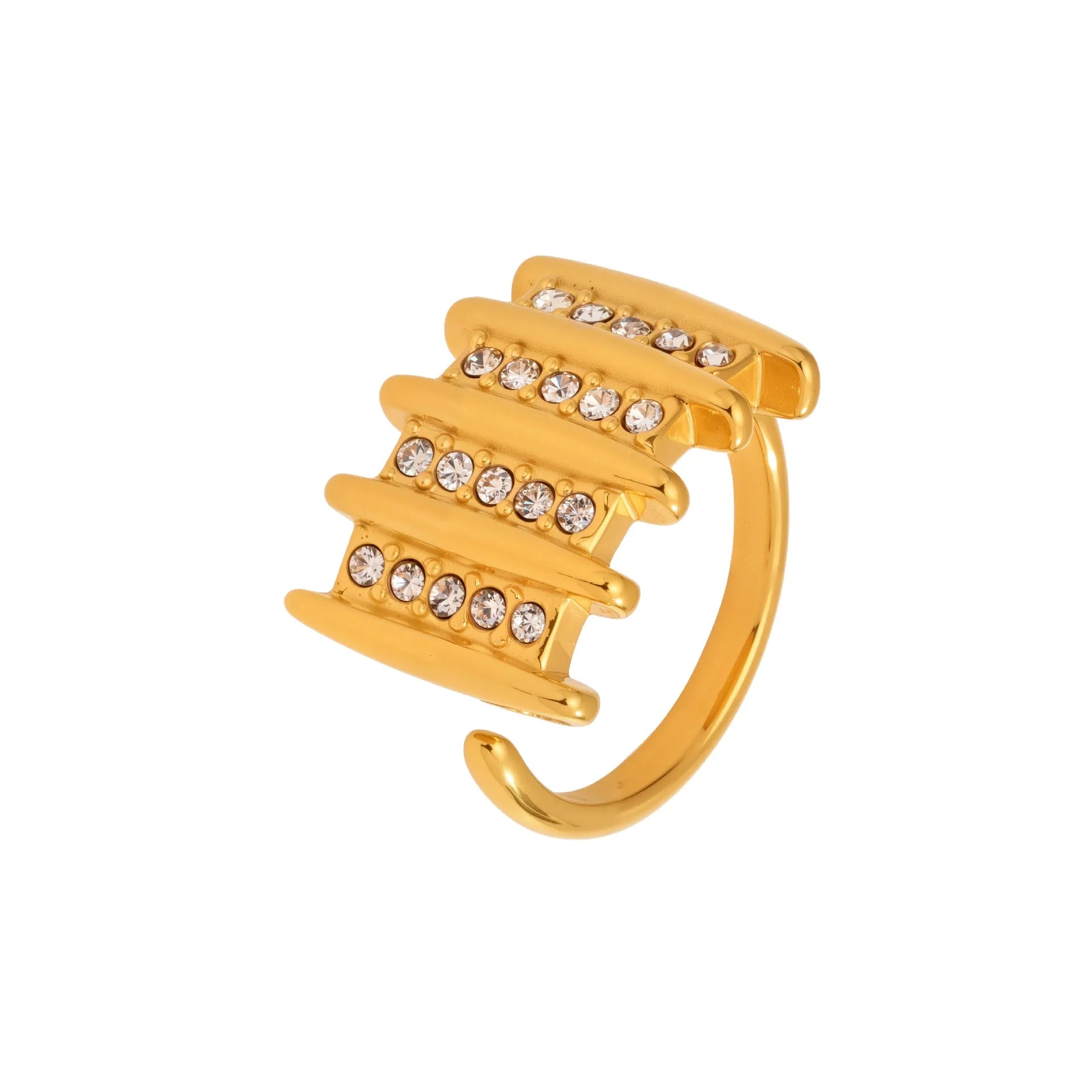 Micro-Pavé Zircon Open Square Ring