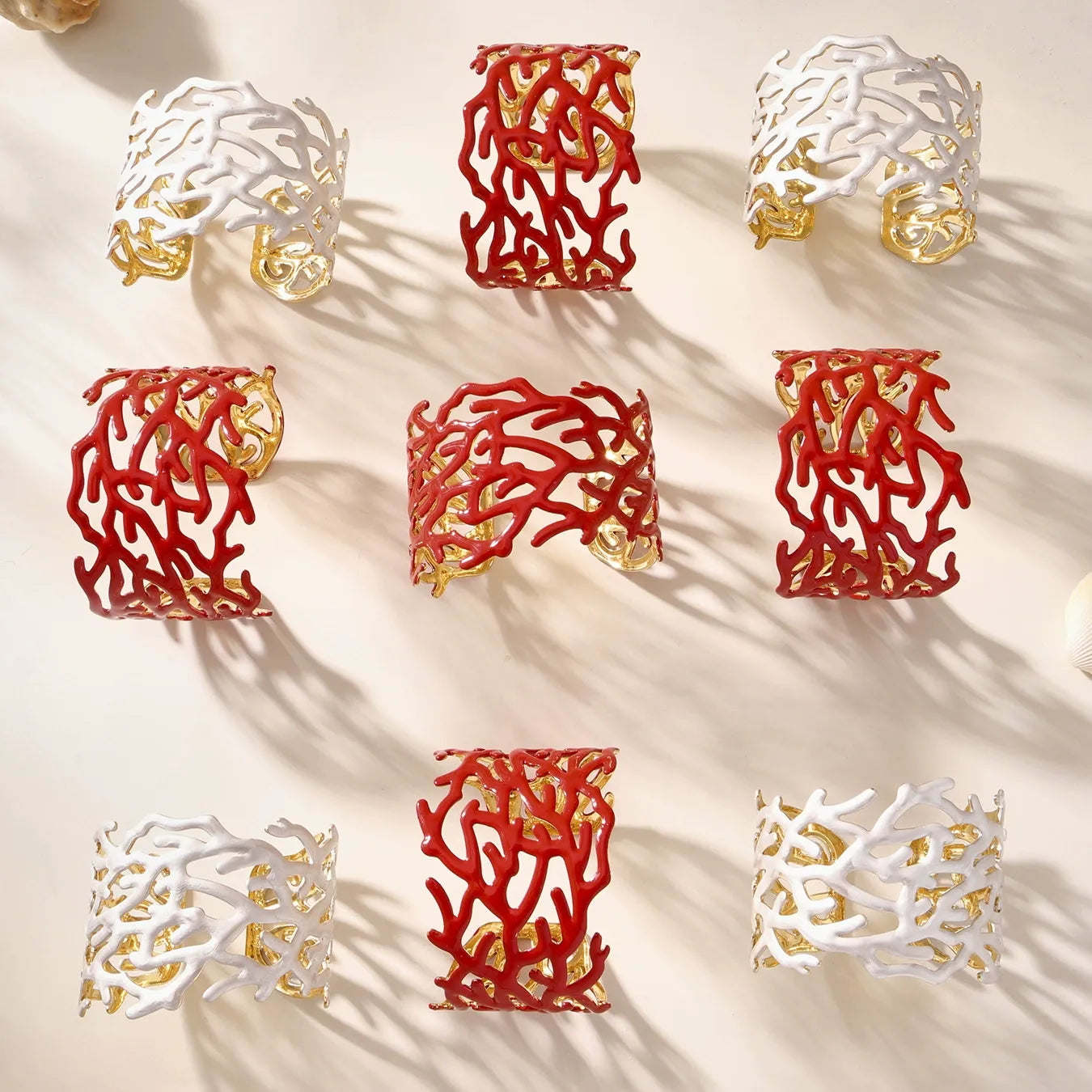 316L Stainless Steel 18K Gold Plated Wide Enamel Open Bracelet