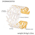 316L Stainless Steel 18K Gold Plated Wide Enamel Open Bracelet
