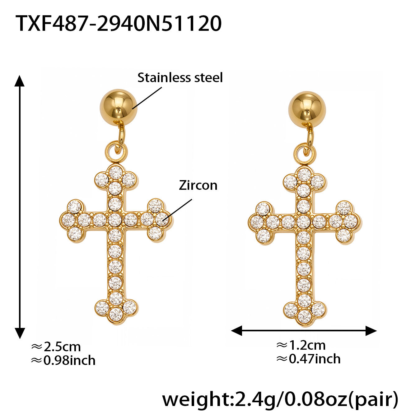 5A Zirconia Cross Jewelry Collection