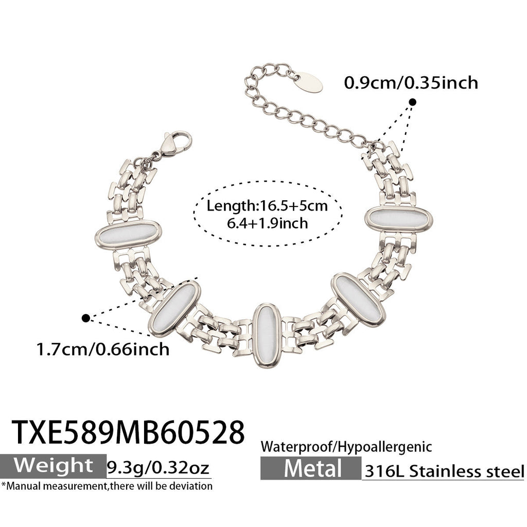 Cat Eye Stone Bracelet & Necklace Set